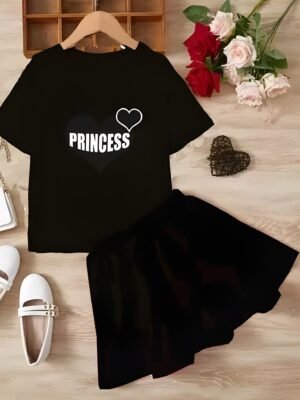 baby girls t-shirt & skirt  black