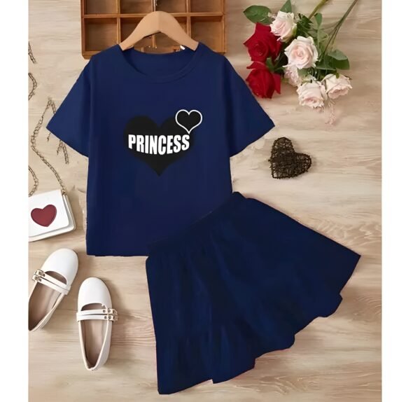 Baby girls t-shirt & skirt dark blue