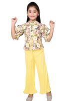 girls printed top & plazo set